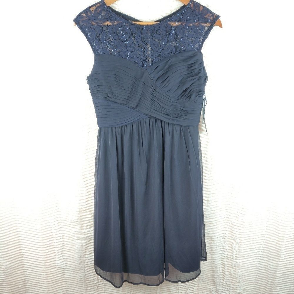 NWT Scarlett Navy Lace Sequin Cocktail Dress Sz 8